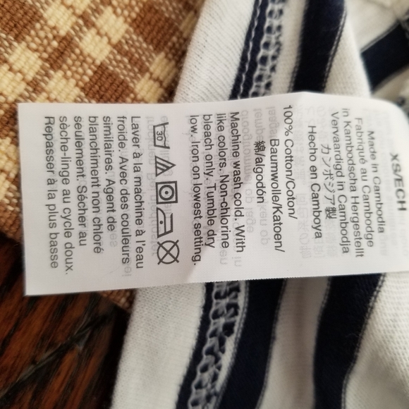 J Crew Striped White & Navy Striped Boatneck Tee NWOT - Picture 4 of 4